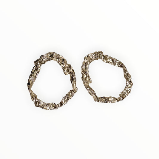 Chloe Hammered Hoops - Silver