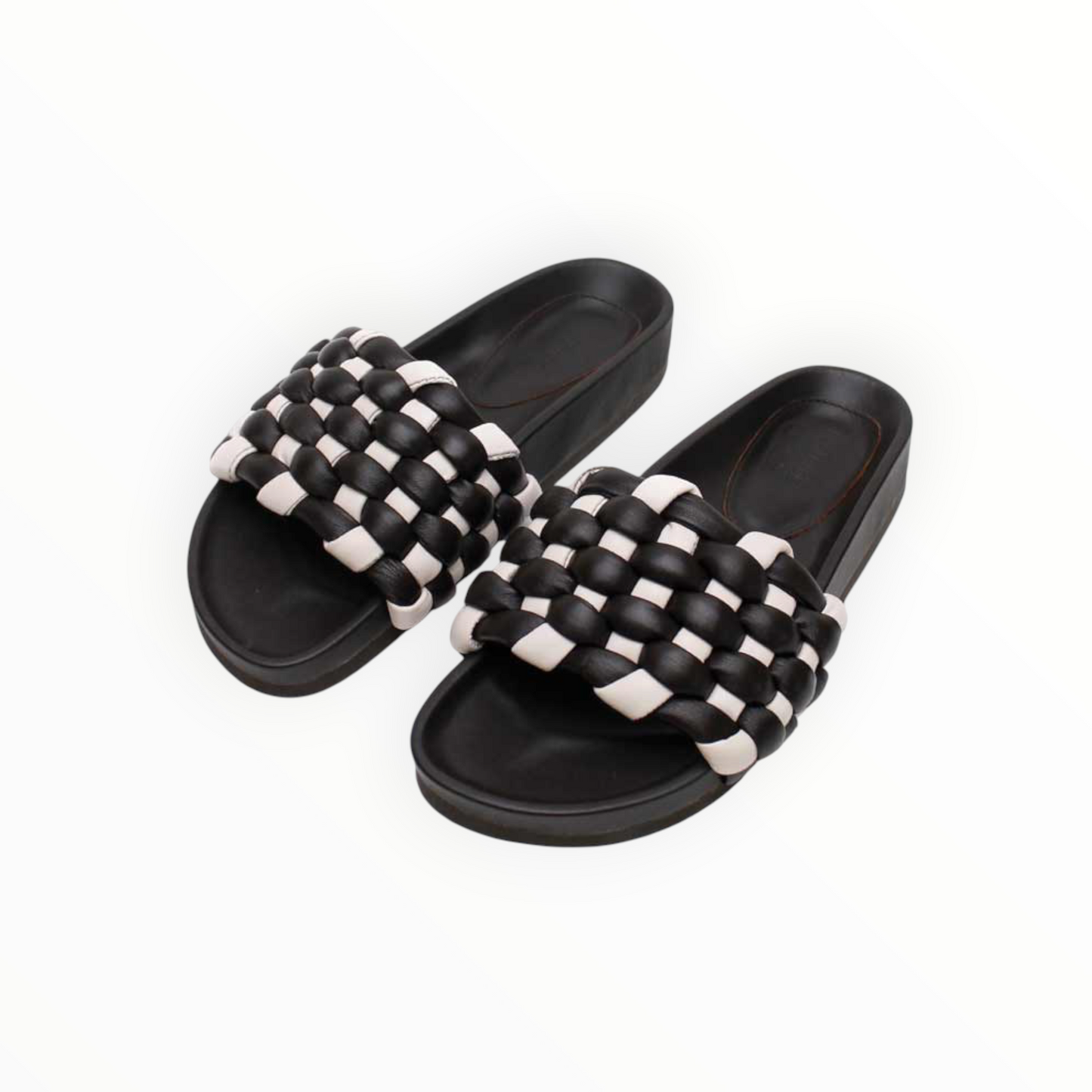 La Tribe Selene Slides -  Brown/White - Size 39