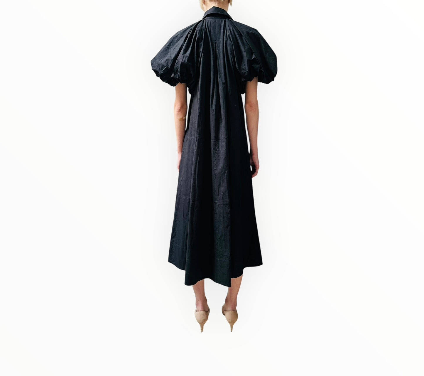 Lee Mathews Puff Sleeve Dress - Black - Size 1