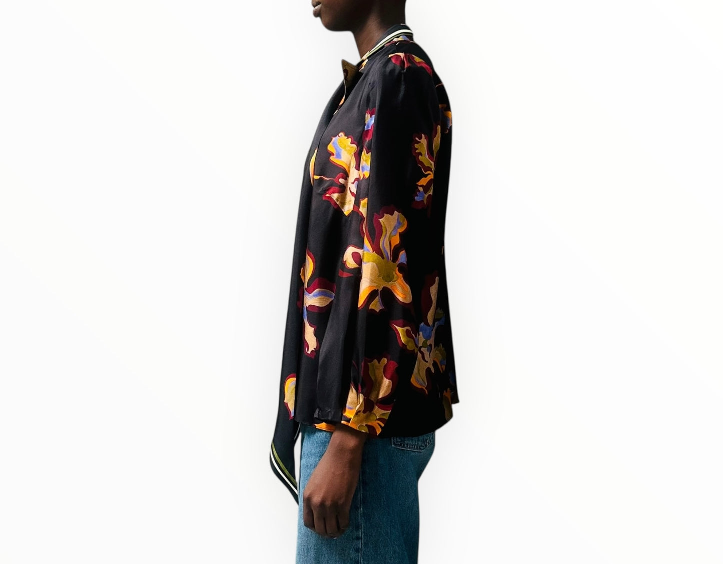 Dorothee Schumacher Graphic Floral Print Shirt - Black Multi - Size 3