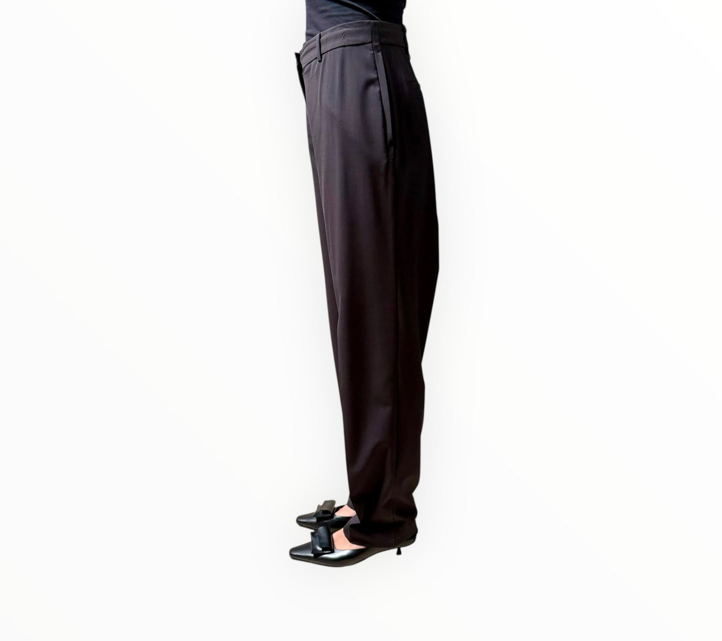 Jac + Jack Wool Flat Front Pants - Black - Size 12