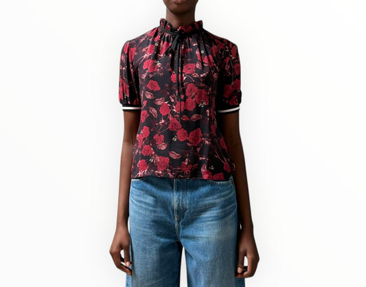 Mother of Pearl Tie Neck Top - Multi - Size AU8