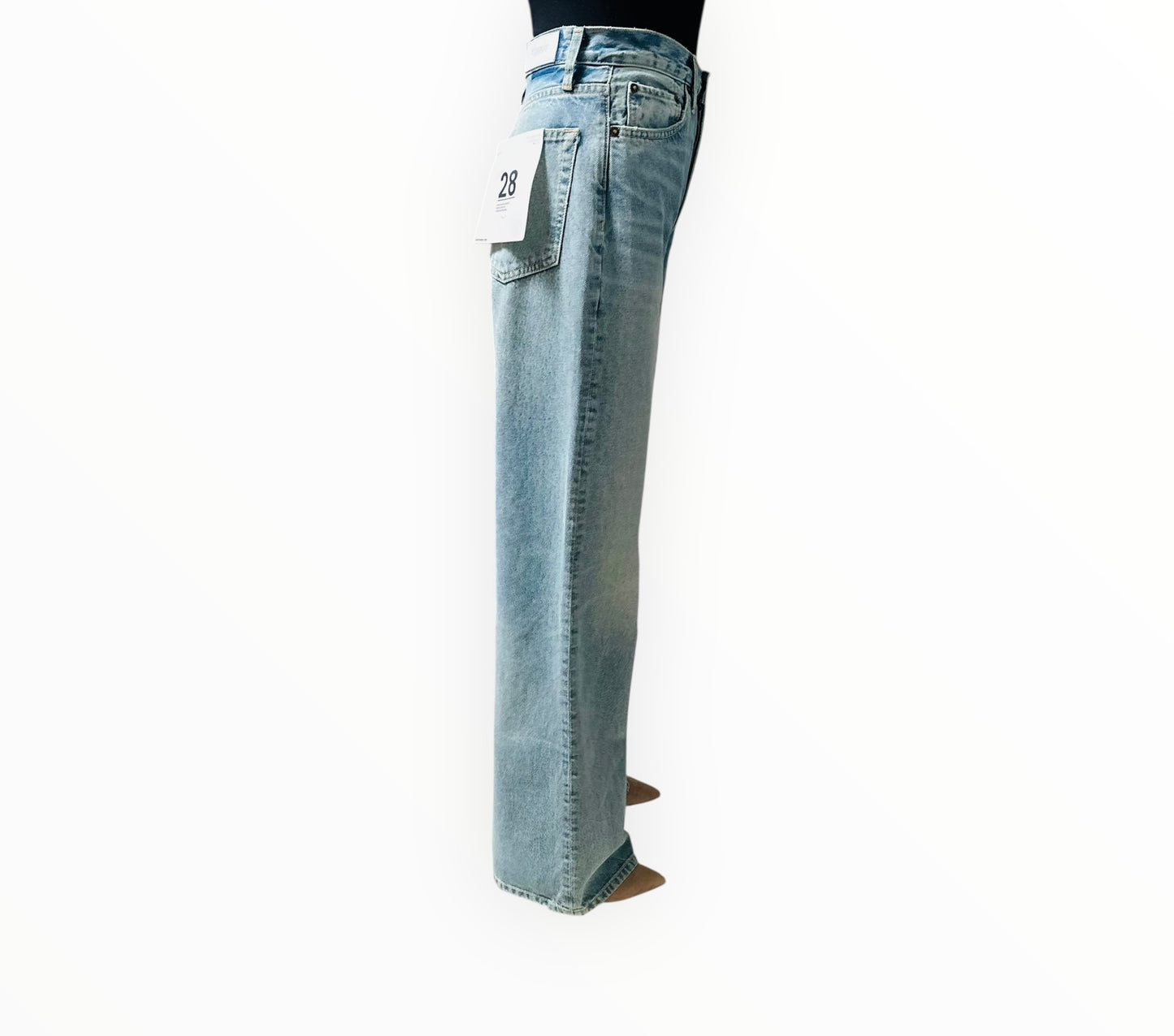 Re/Done 70S HR Wide Leg Jeans - Opal Indigo - Size 28