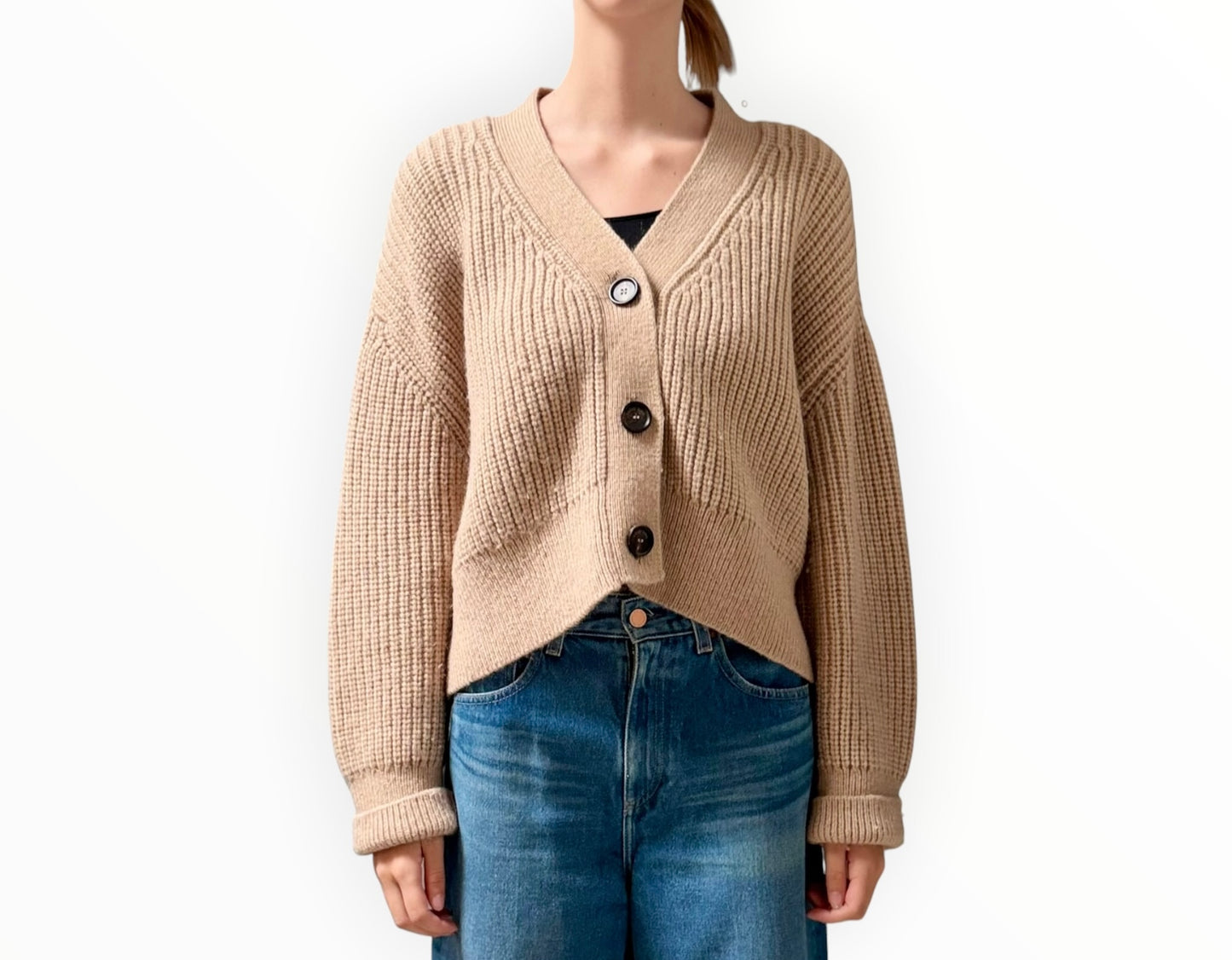 Anine Bing Wool Blend Cardigan - Coffee - Size S