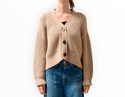 Anine Bing Wool Blend Cardigan - Coffee - Size S