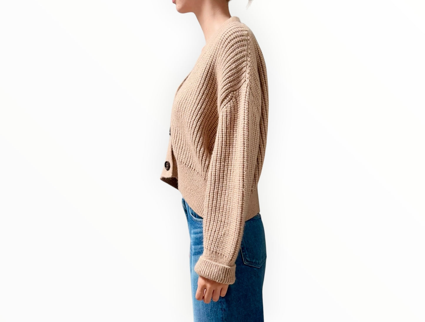 Anine Bing Wool Blend Cardigan - Coffee - Size S