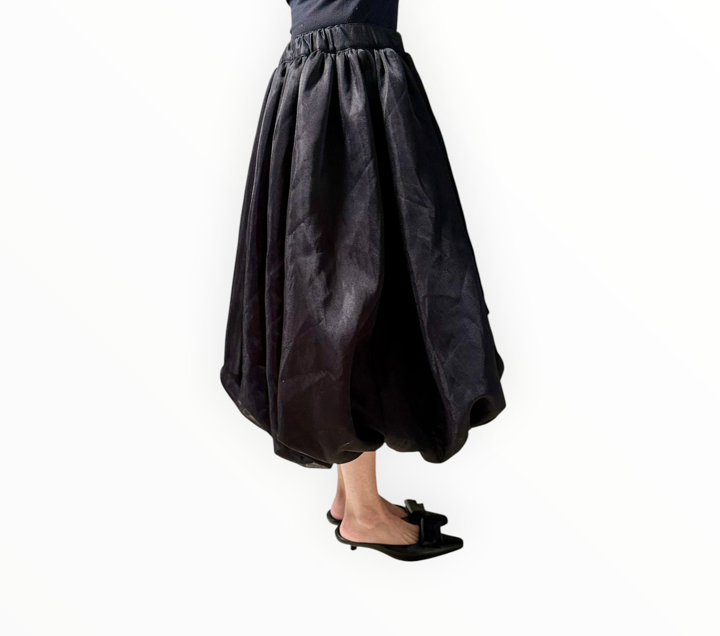 BLACK COMME des GARÇONS Organza Balloon Midi Skirt - Black - Size S