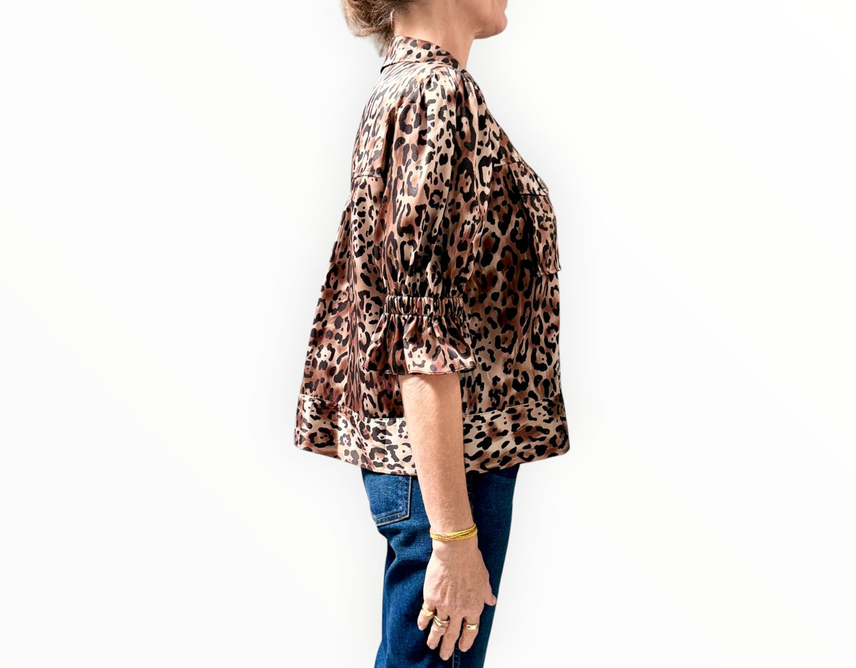 RT006288 - Cinq A Sept Holly Jacket - Animal Print - Size M