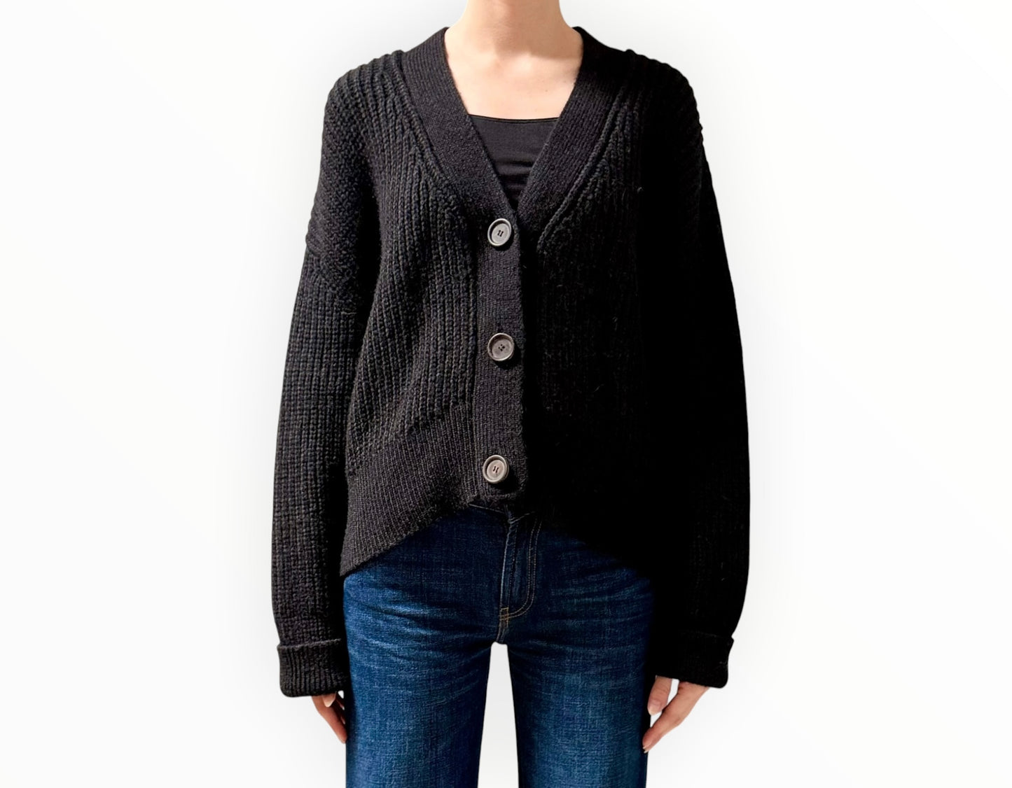 Anine Bing Wool Blend Cardigan - Black - Size S