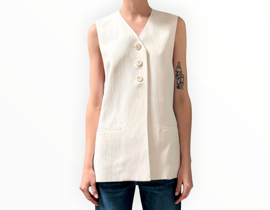 RT0006525 - Lee Mathews 3 Button Vest - White - Size 1