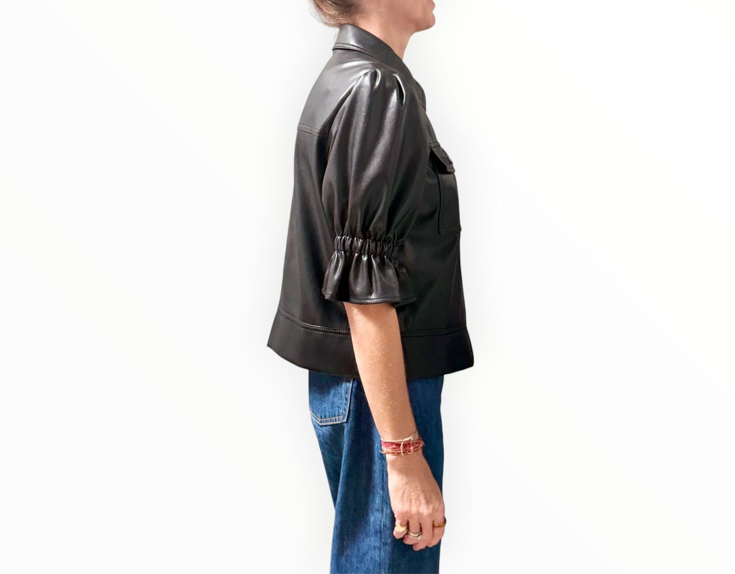 Cinq a Sept Faux Leather Jacket - Black - Size S