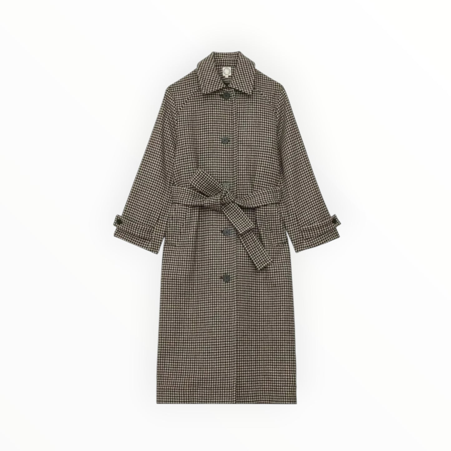 Ines De La Fressange Tweed Trench - Black/Brown - Size 34