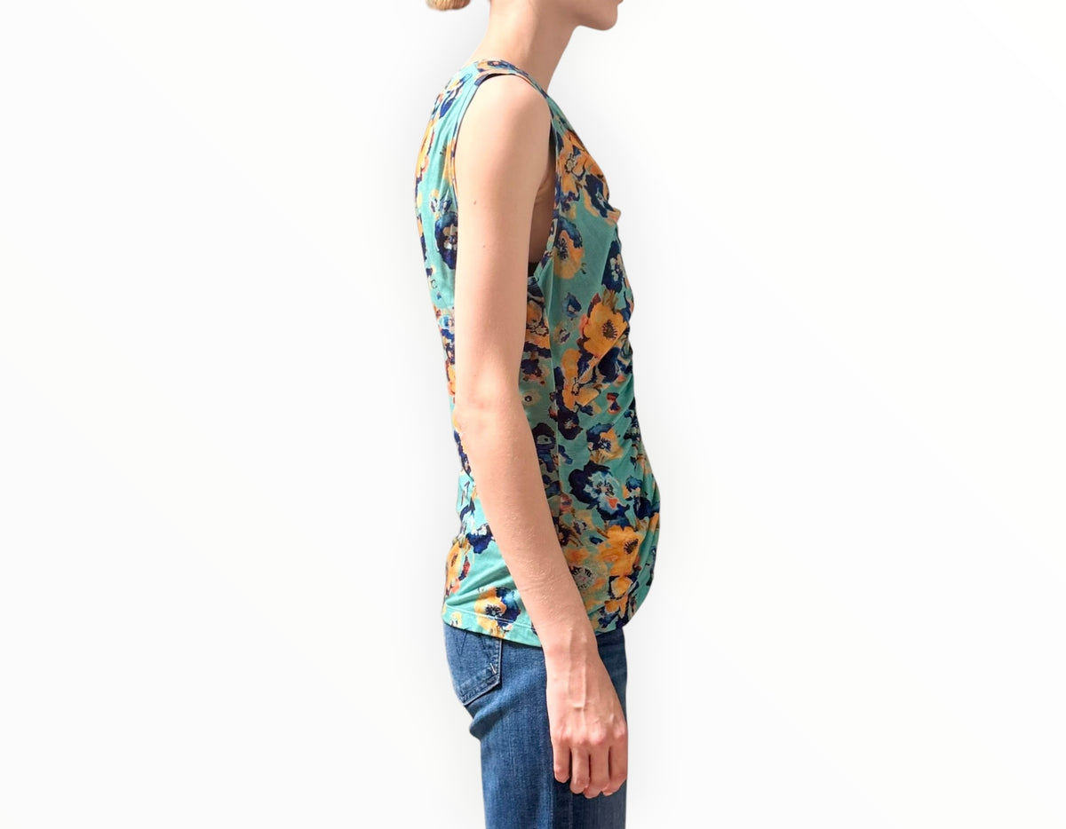 RT006336 - Ulla Johnson Gabi Top -Aqua/Blue/Orange - Size L