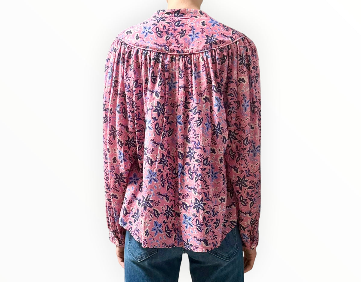 RT006568 - Xirena Cotton Silk Printed Shirt - Pink - Size M
