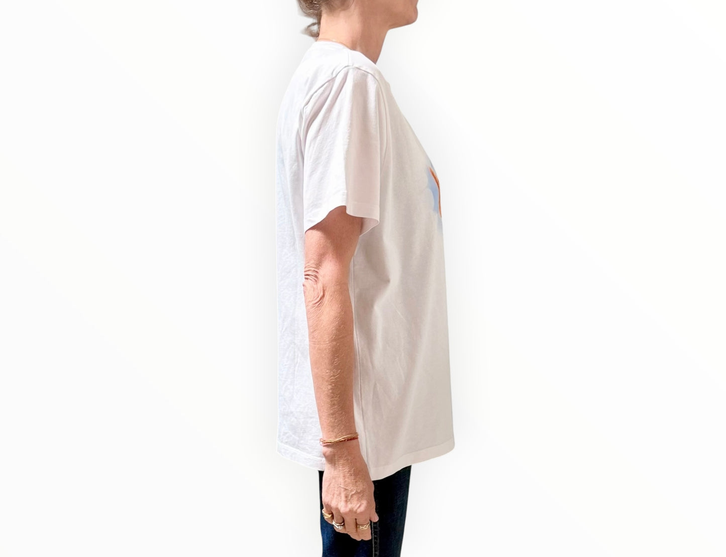 Ganni Kitty Print Tee - White - Size M