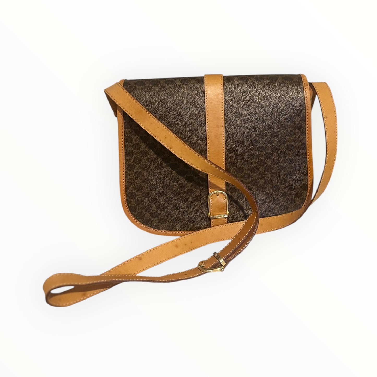 Celine Macadam Buckle Crossbody Bag - W26cm x H22cm x D8cm
