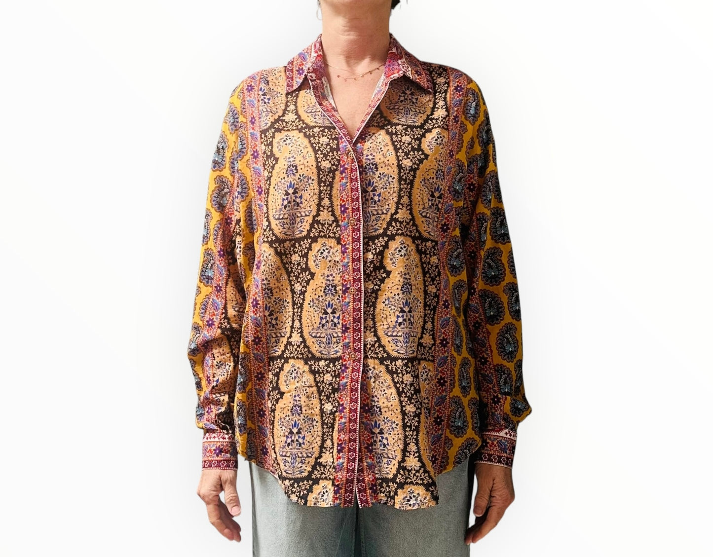 Boteh Printed Shirt - Multi - Size M