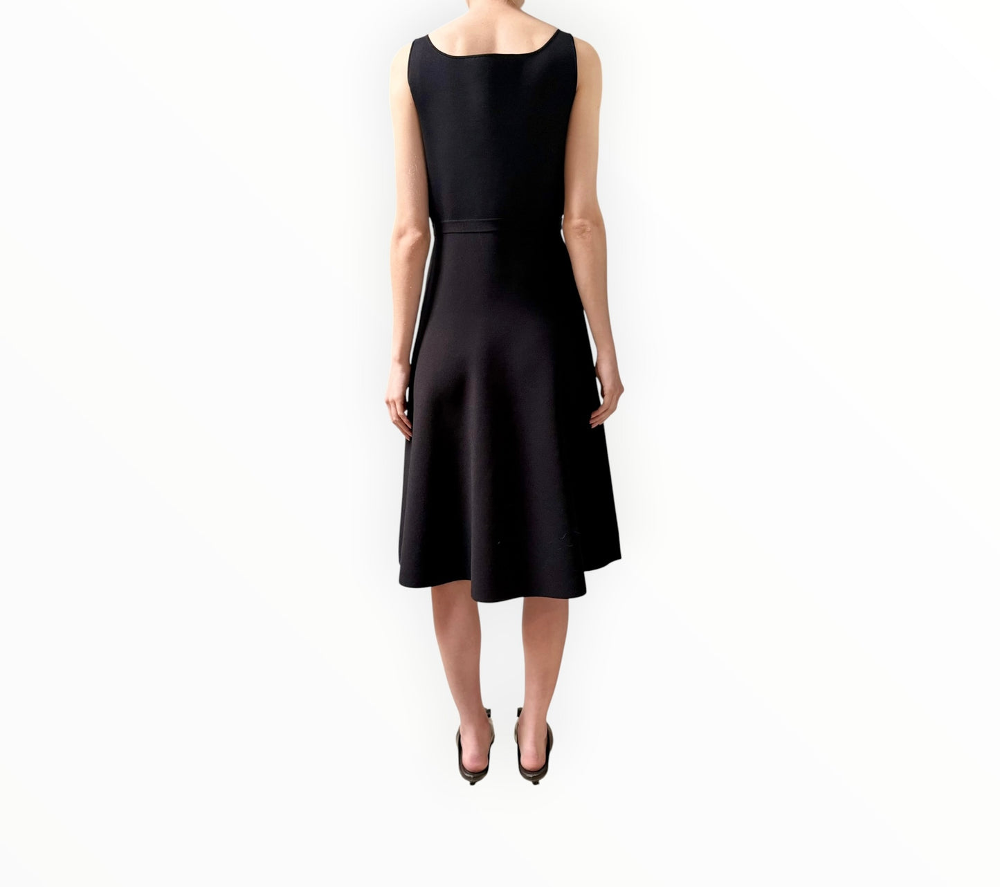 Theory V-Neck Knit Dress - Black - Size L