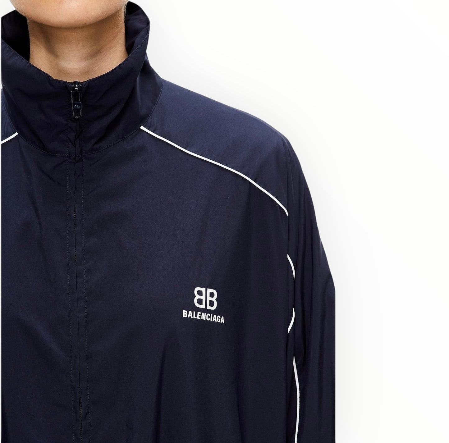 Balenciaga Zip Up Jacket - Navy - Size 36
