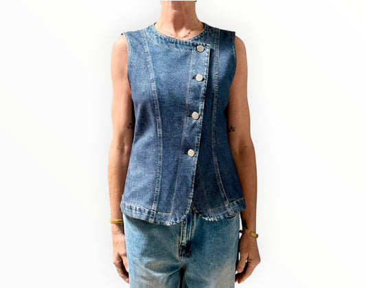RT006302 - Rag & Bone Faux Denim Vest - Denim - Size AU10