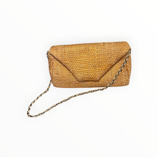 Maria La Rosa Raffia Shoulder Bag - Orange