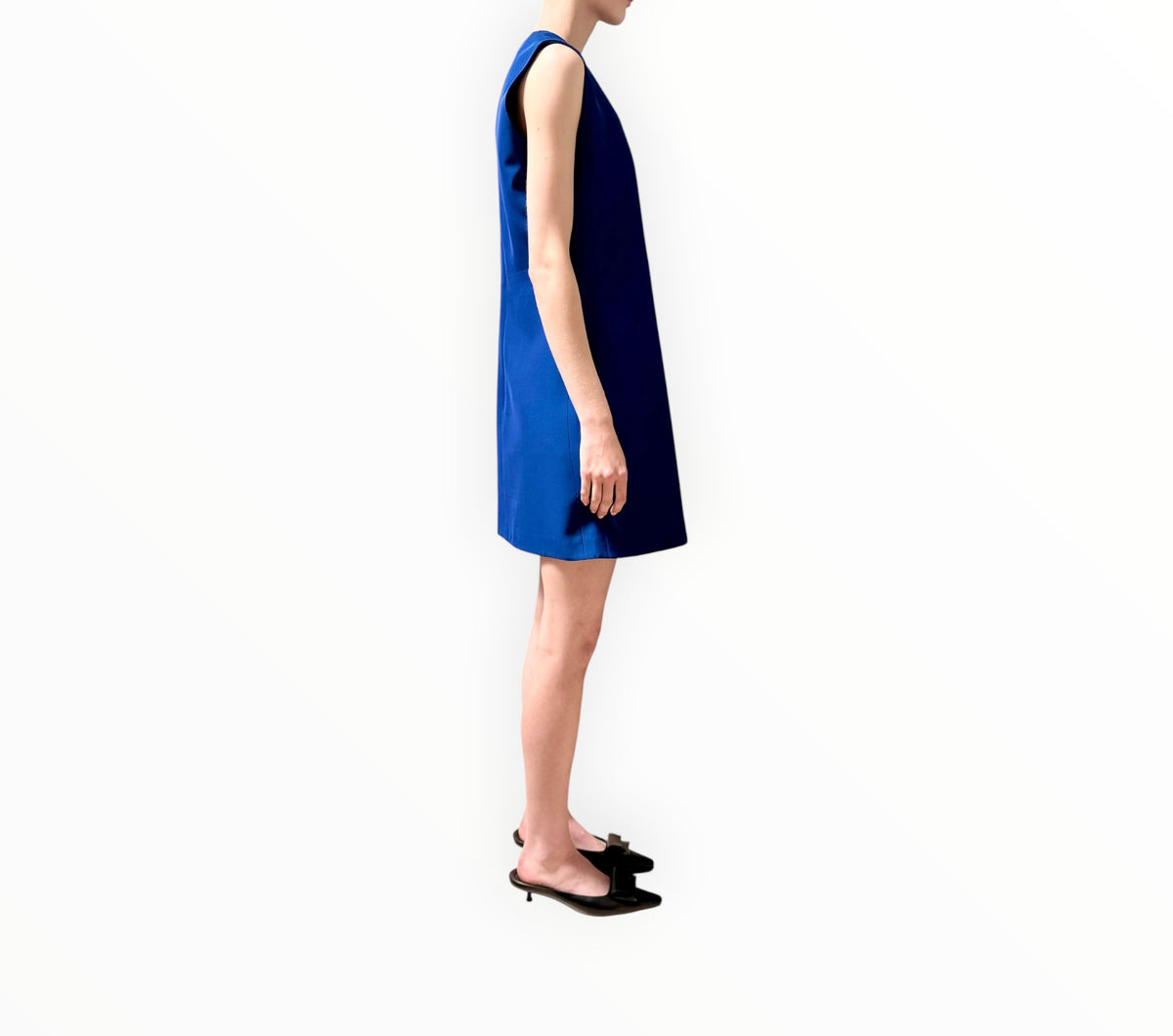 RT0006511 - Vintage Celine Silk Shift Dress - Cobalt - Size 40