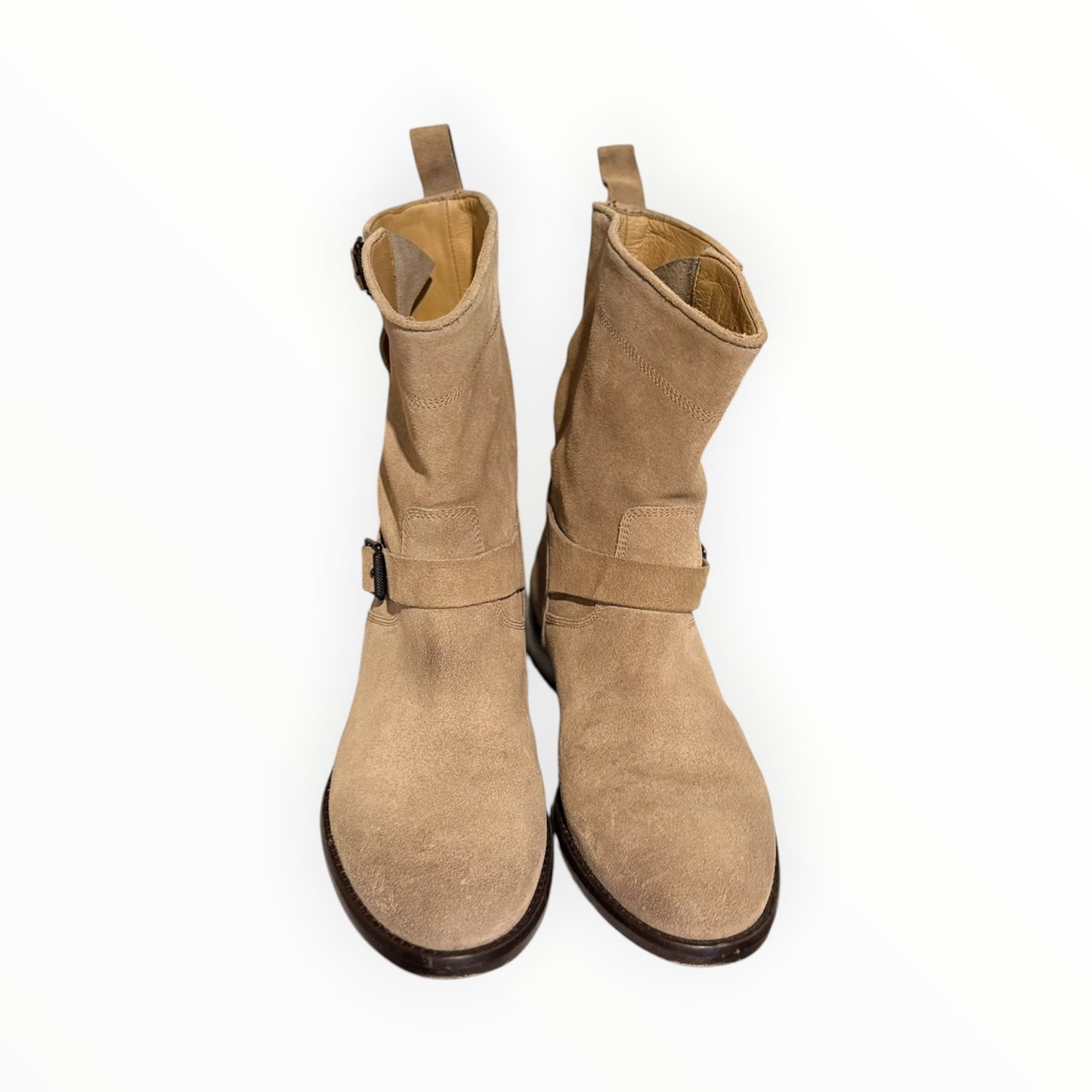 Belstaff Suede Moto Boots - Light Khaki - Size 39