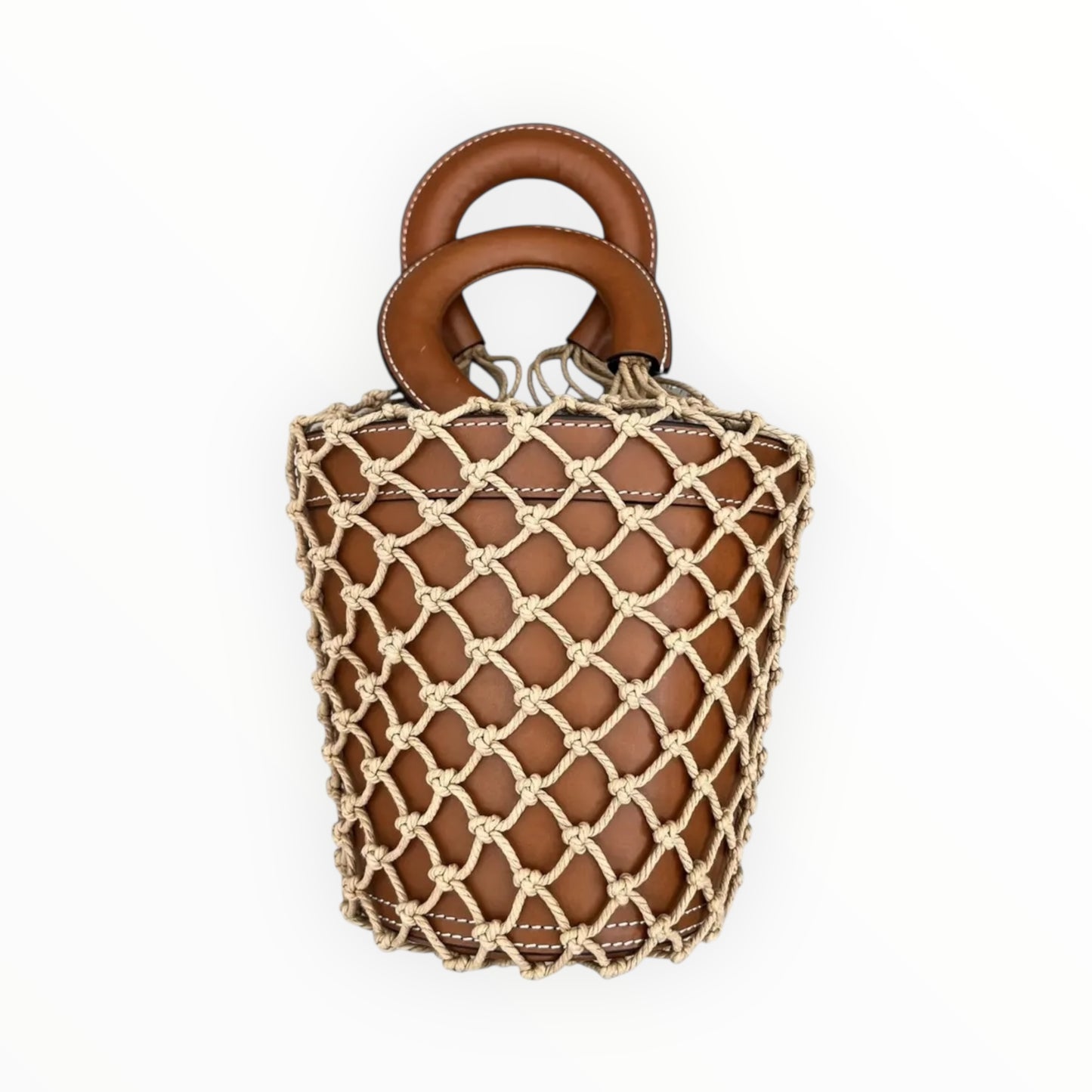 Staud Moreau Macrame Bucket Bag - Tan