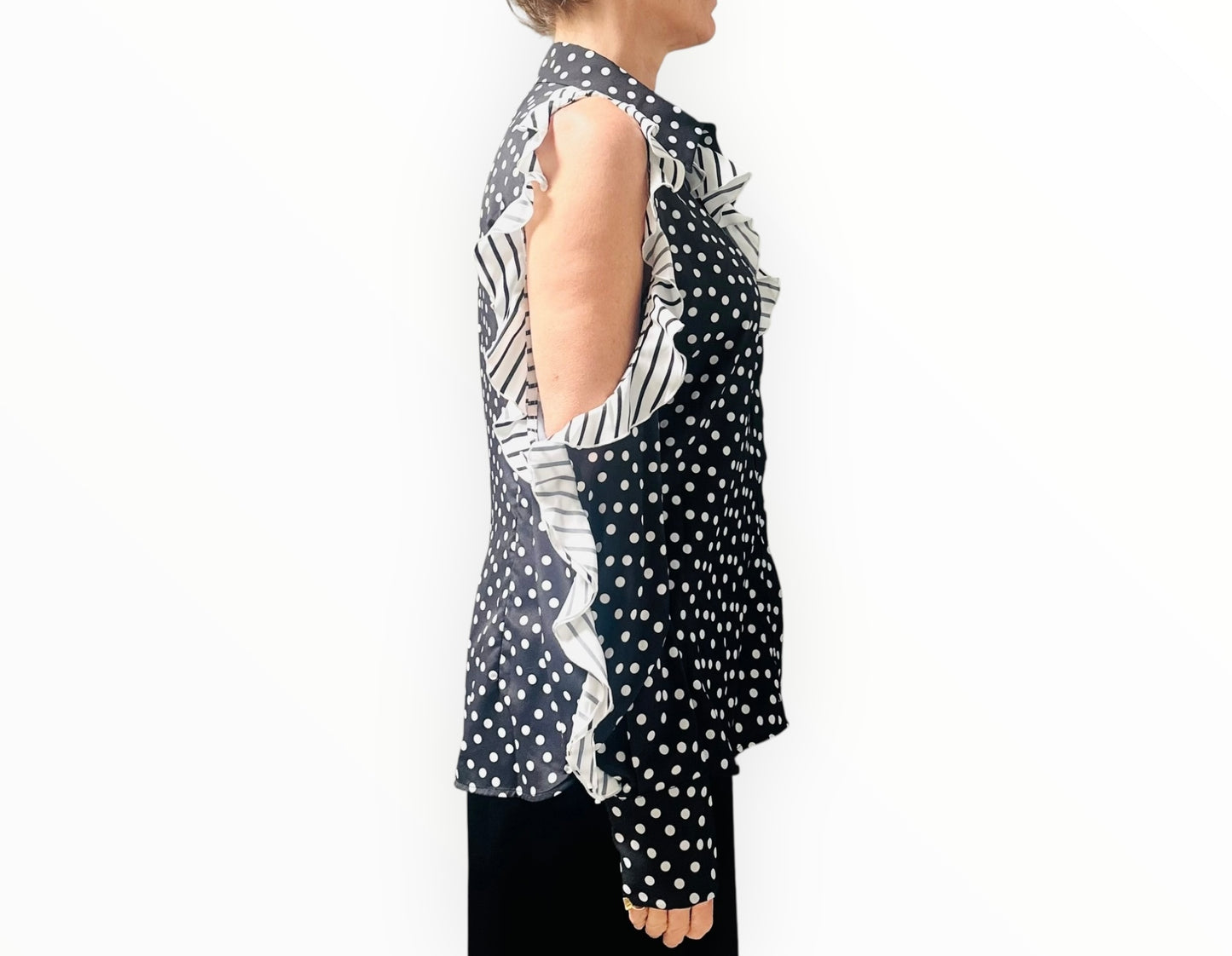 MSGM Polka Dot Shirt - Black/White - Size 46