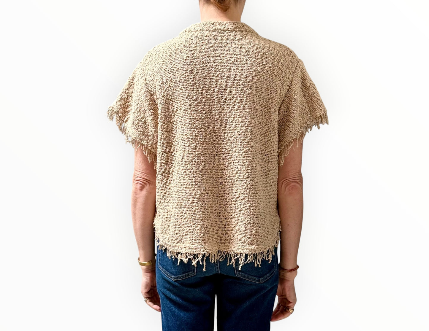 Iro Boucle Knit Top - Latte - Size 36