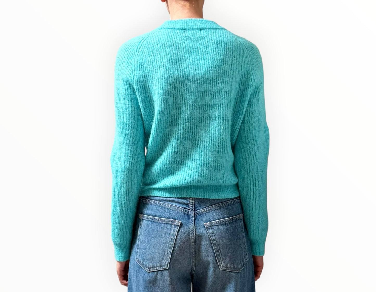 Ganni Diamonte Button Cardigan - Aqua - Size S