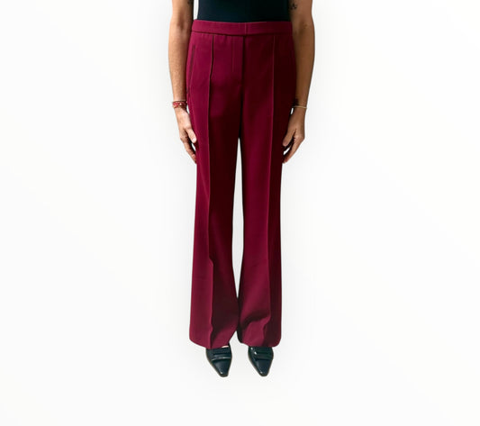 Theory Flat Front Half Back Elastic Pants - Crimson- Size AU8