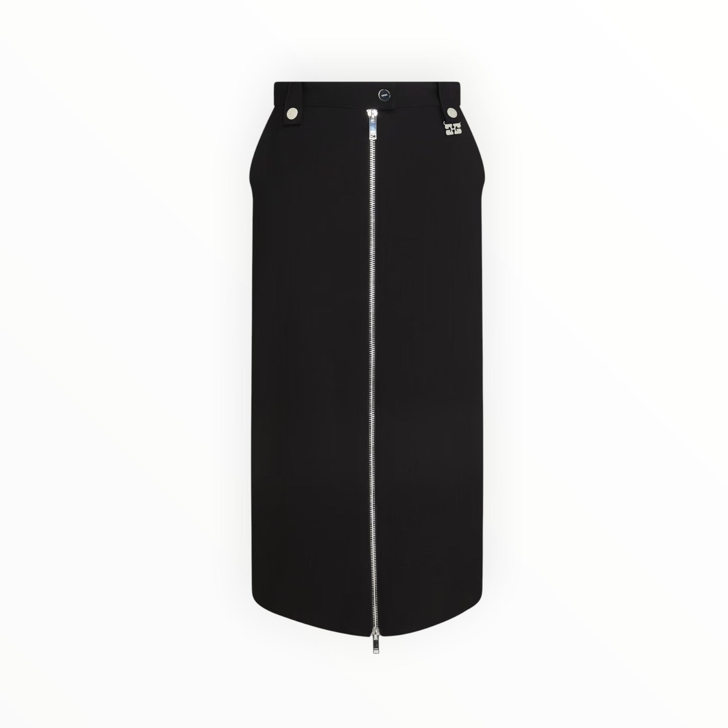 Ganni Bonded Crepe Skirt - Black - Size 42