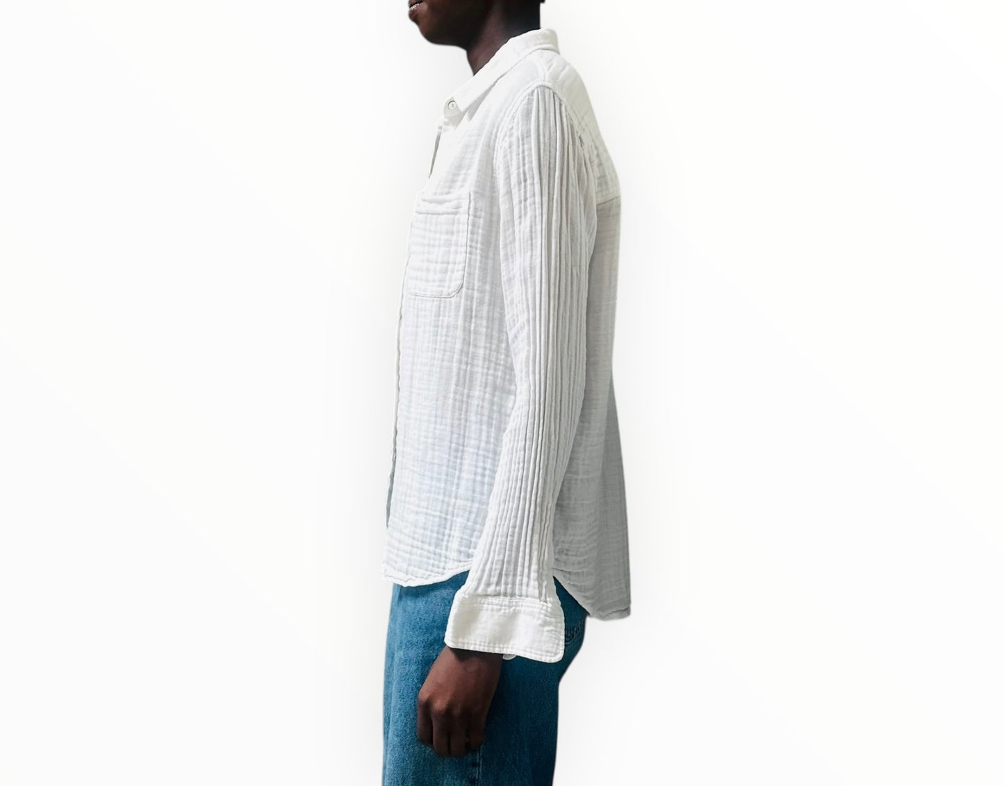 Rails Cotton Gauze Shirt - White - Size M