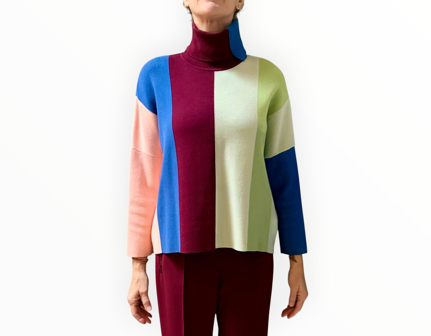 VVB by Victoria Beckham Wide Vertical Stripe Jumper - Multi - Size S