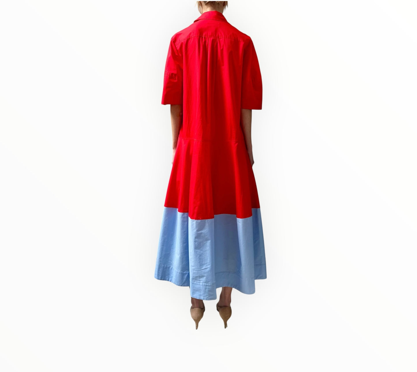 Lee Mathews Wendy Shirt Dress - Ruby Red - Size 1