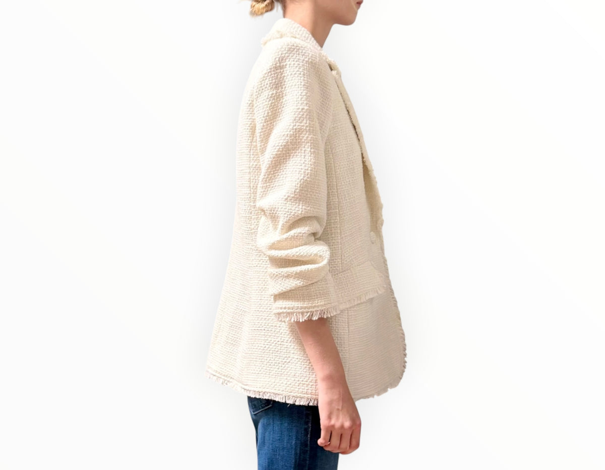 RT006475 - Cinq A Sept  Khloe Textured Jacket - Cream - Size AU12