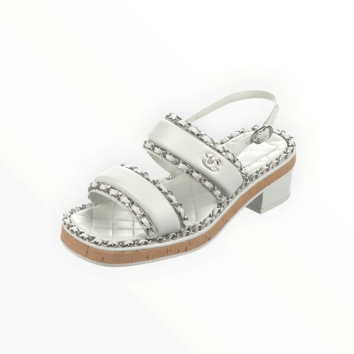RT006592 - Chanel Interlocking CC Logo Slingbacks - White - 39