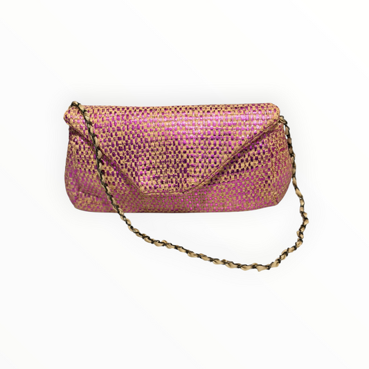Maria La Rosa Raffia Shoulder Bag - Pink