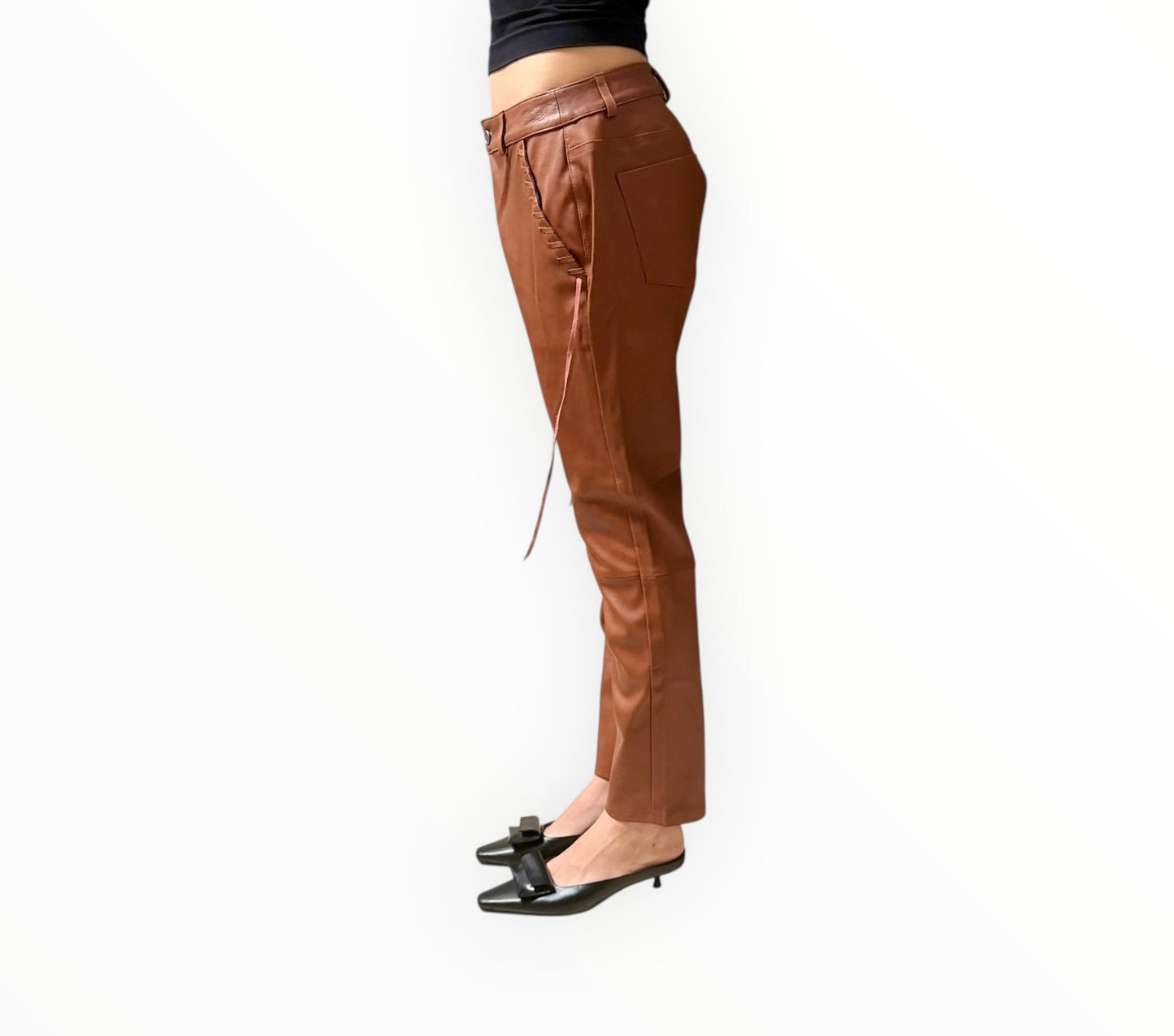 West 14th Leather Pants - Tobacco - Size S