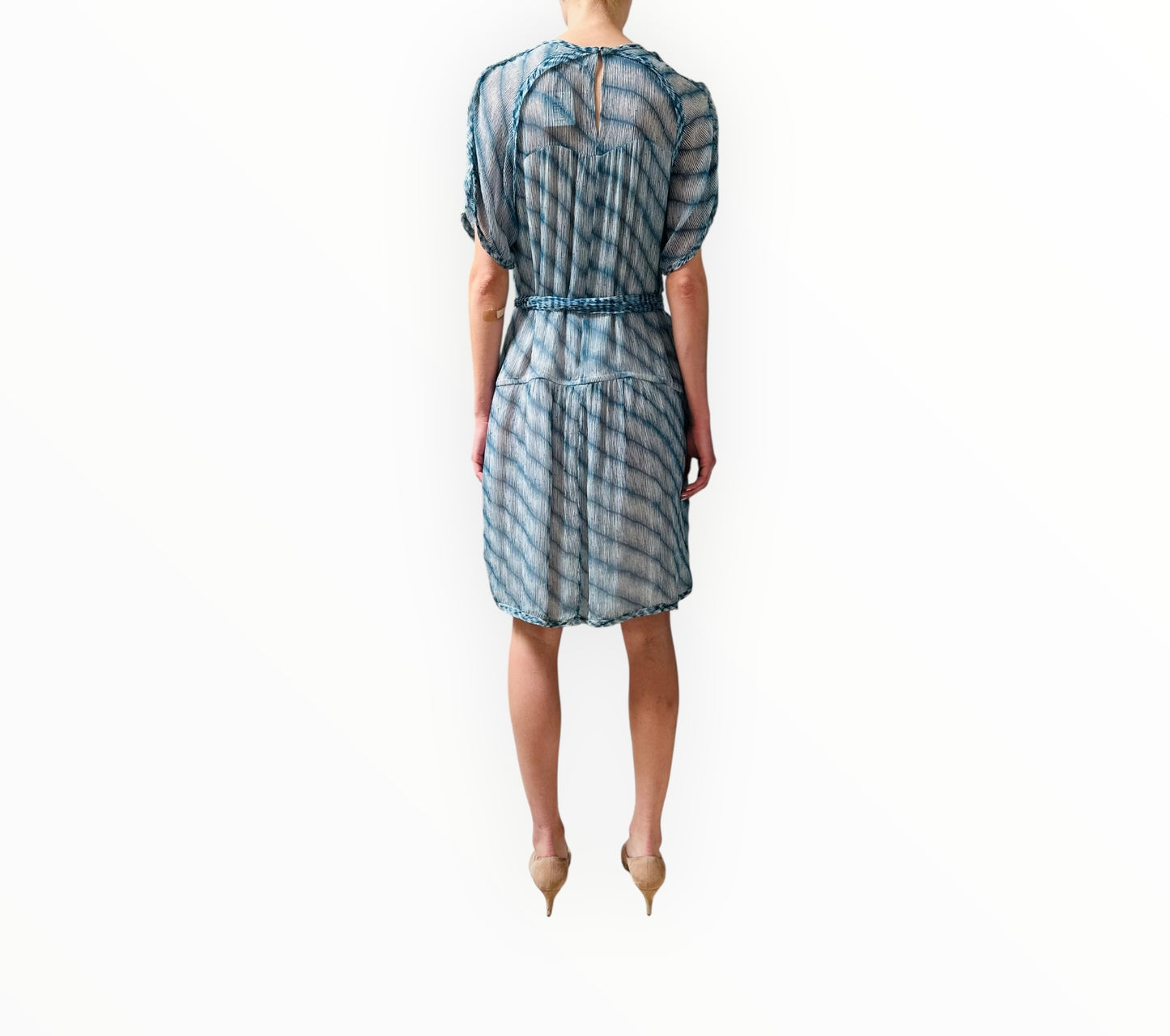 Isabel Marant Etoile Silk Striped Dress - Blue/White - Size 42