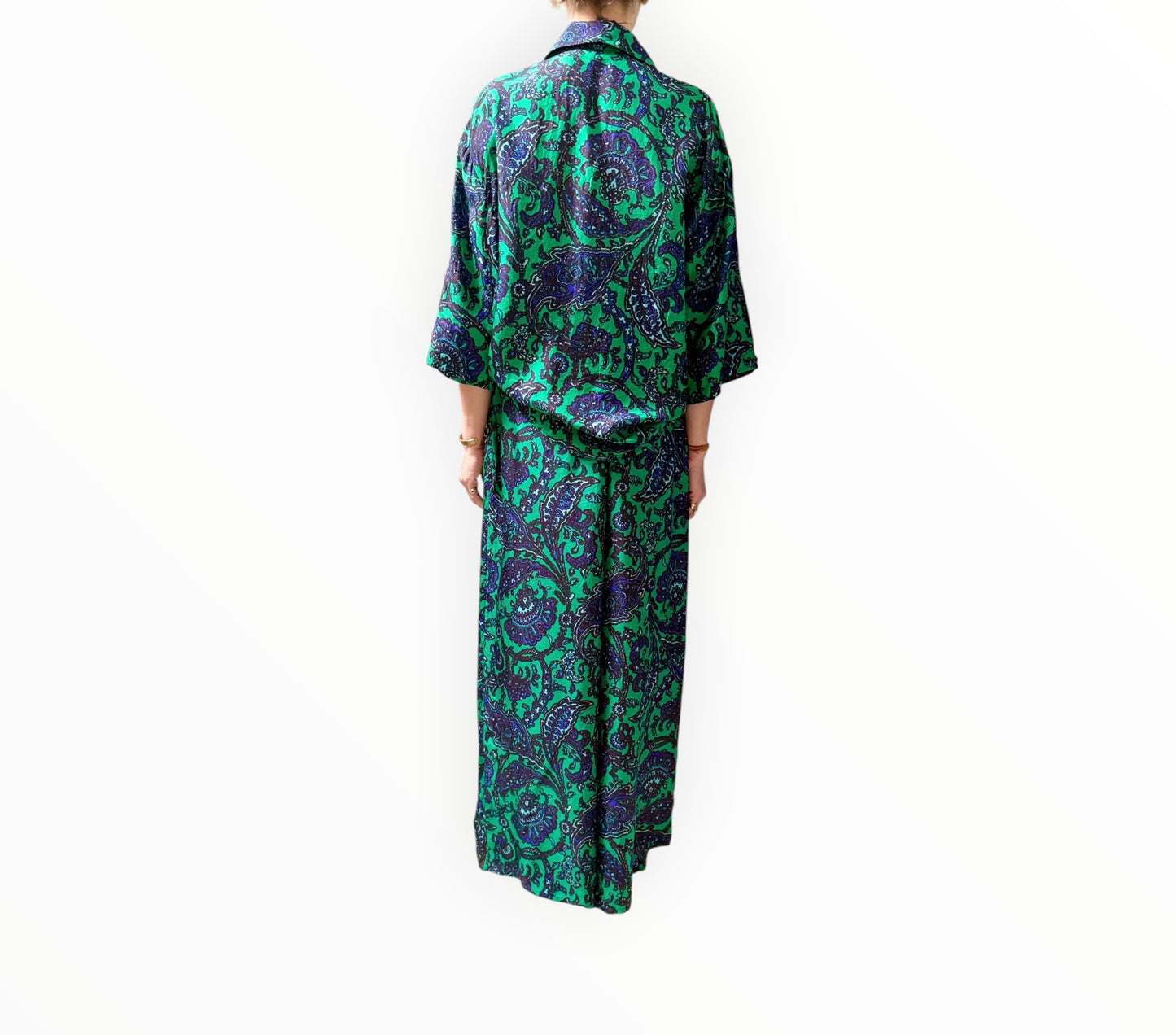 Zimmermann Tiggy Shirt + Pants - Green Paisley - Size 2