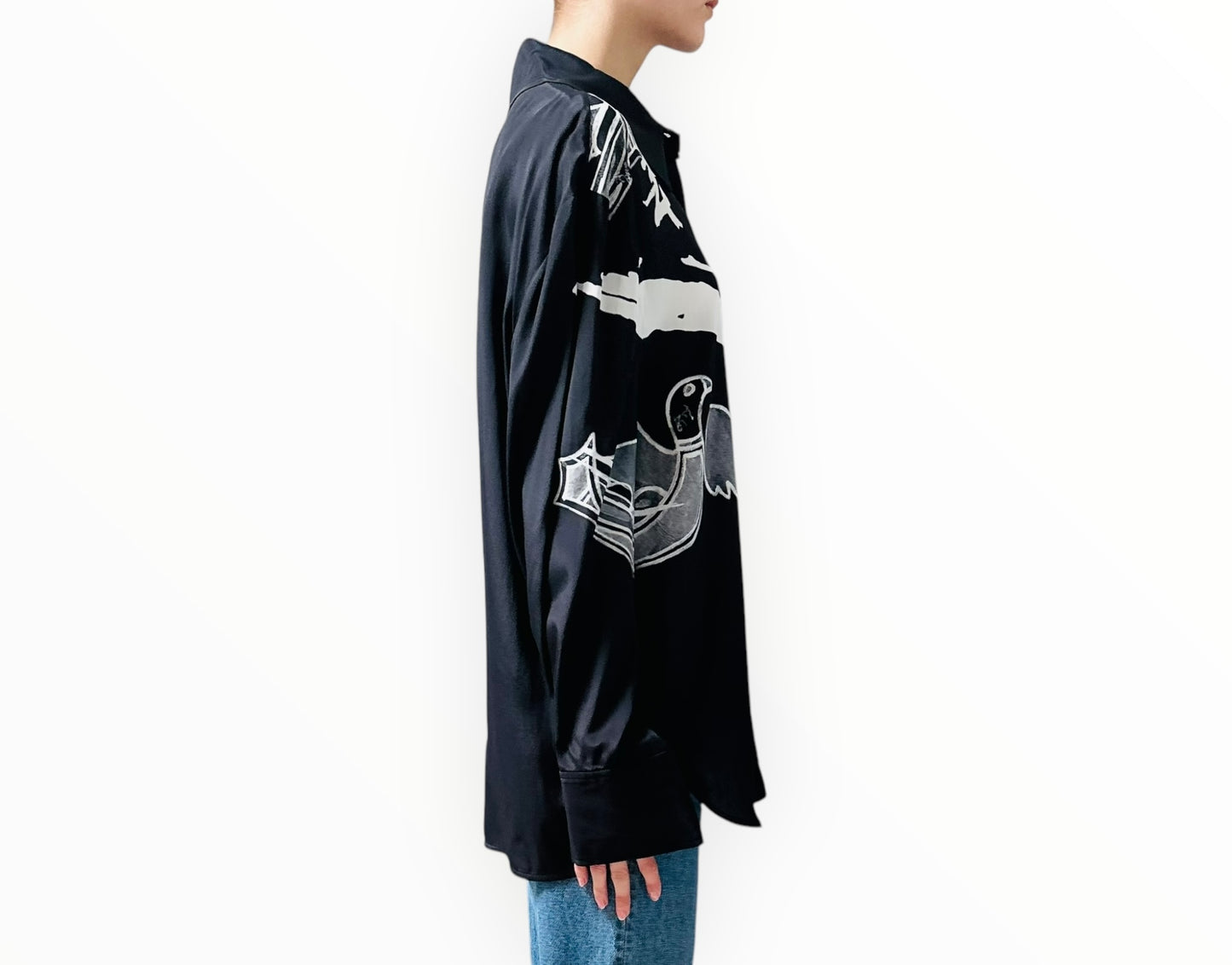 Camilla & Marc Nyra Printed Shirt - Black - Size 8