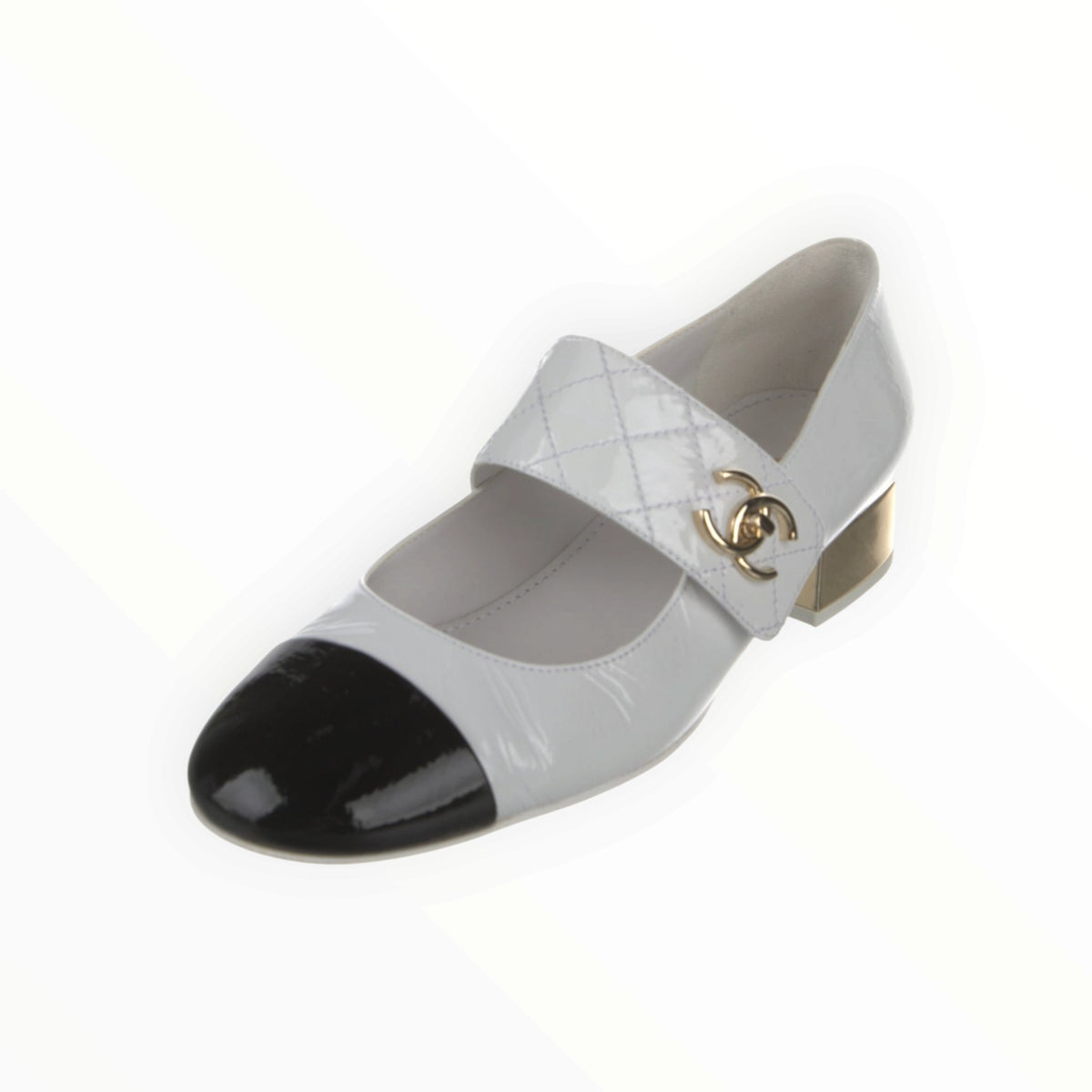 RT006595 - Chanel Interlocking CC Logo Mary-Janes - White - 39