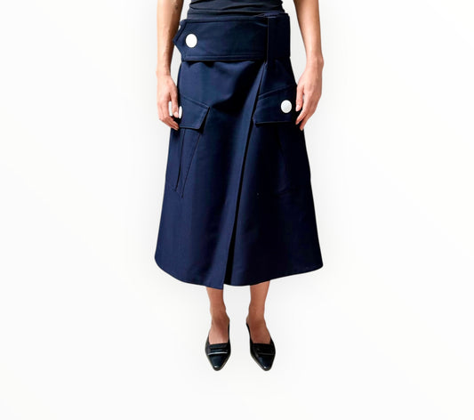 Marni Big Button Skirt - Navy - Size 42