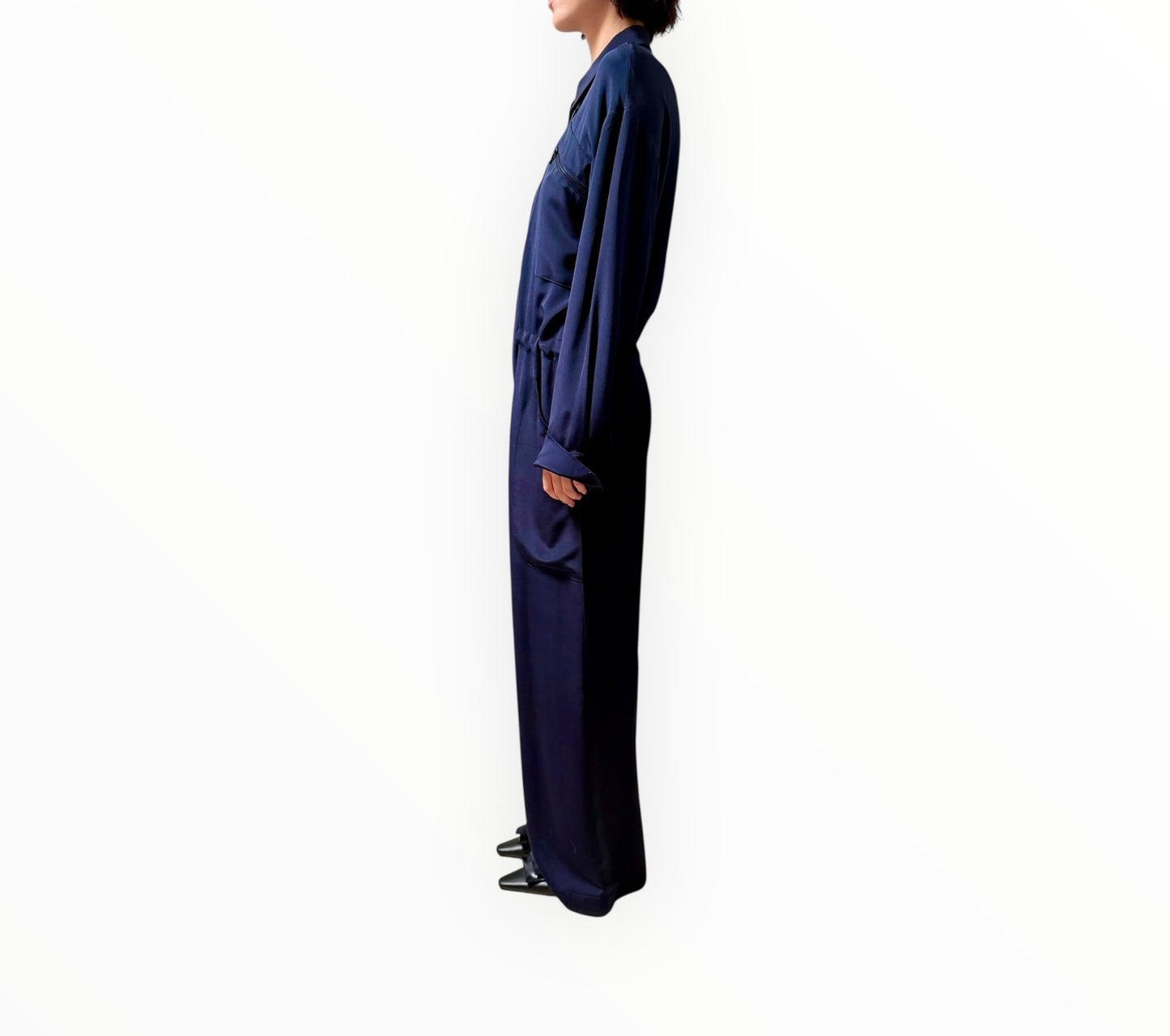 Raey Silk Jumpsuit - Navy - Size AU8