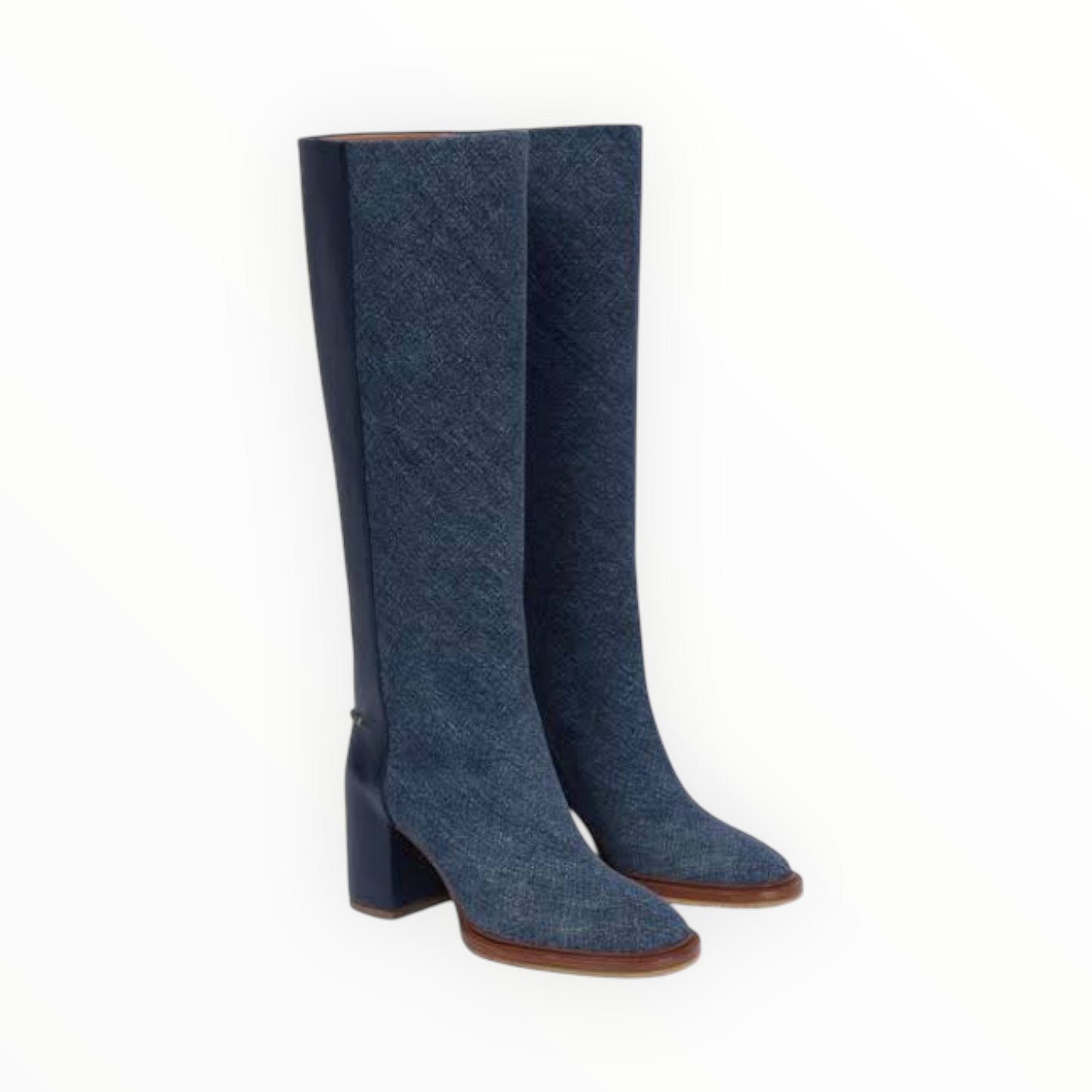 Chloe Edith Denim Knee High Boots - Denim - Size 37