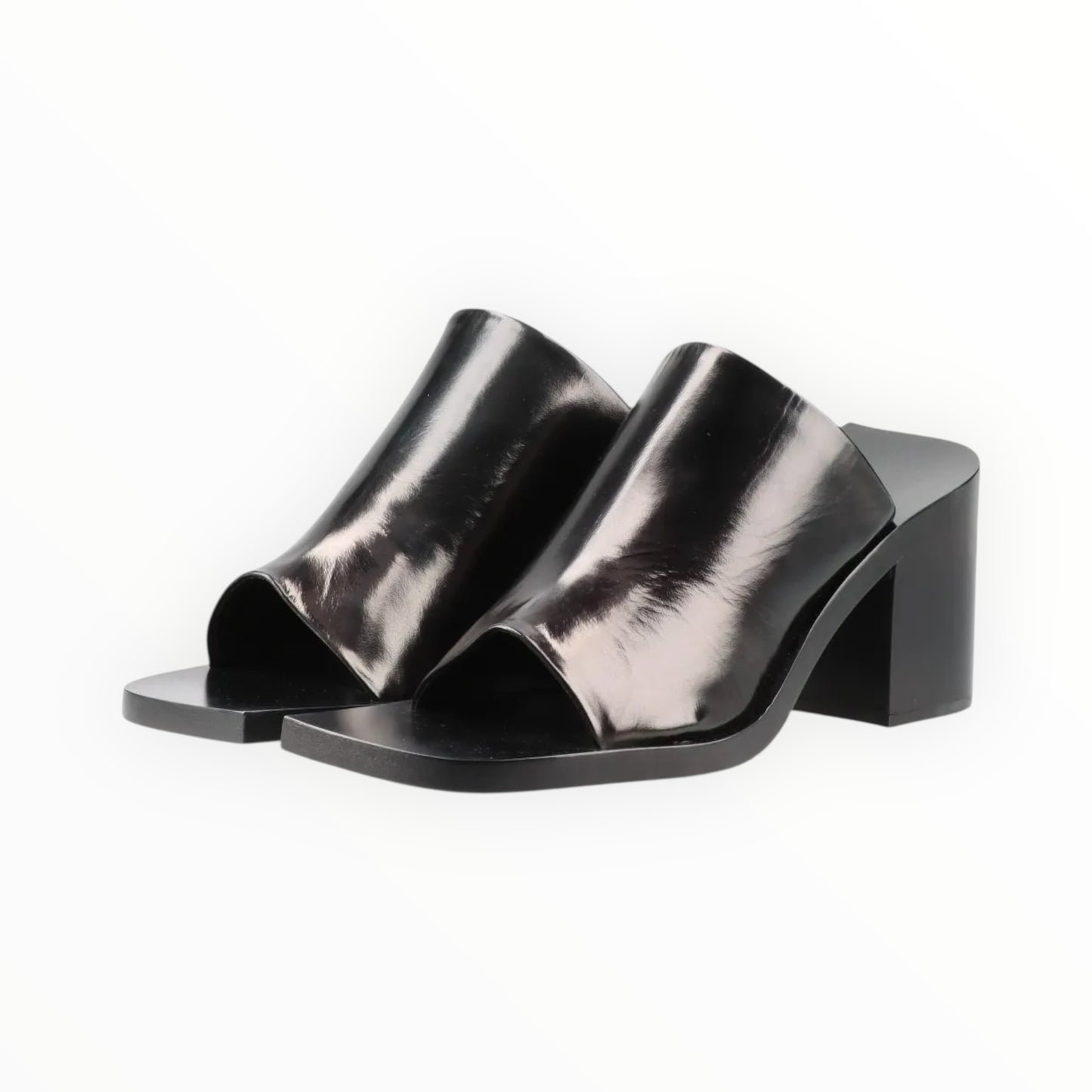 Jil Sander Block Heel Slides - Black - Size 38