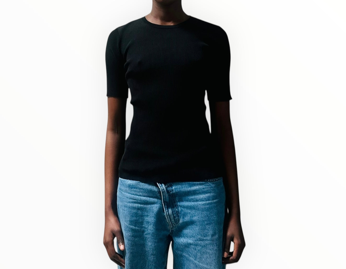 Zimmermann Ribbed Crewneck Top - Black - Size 1