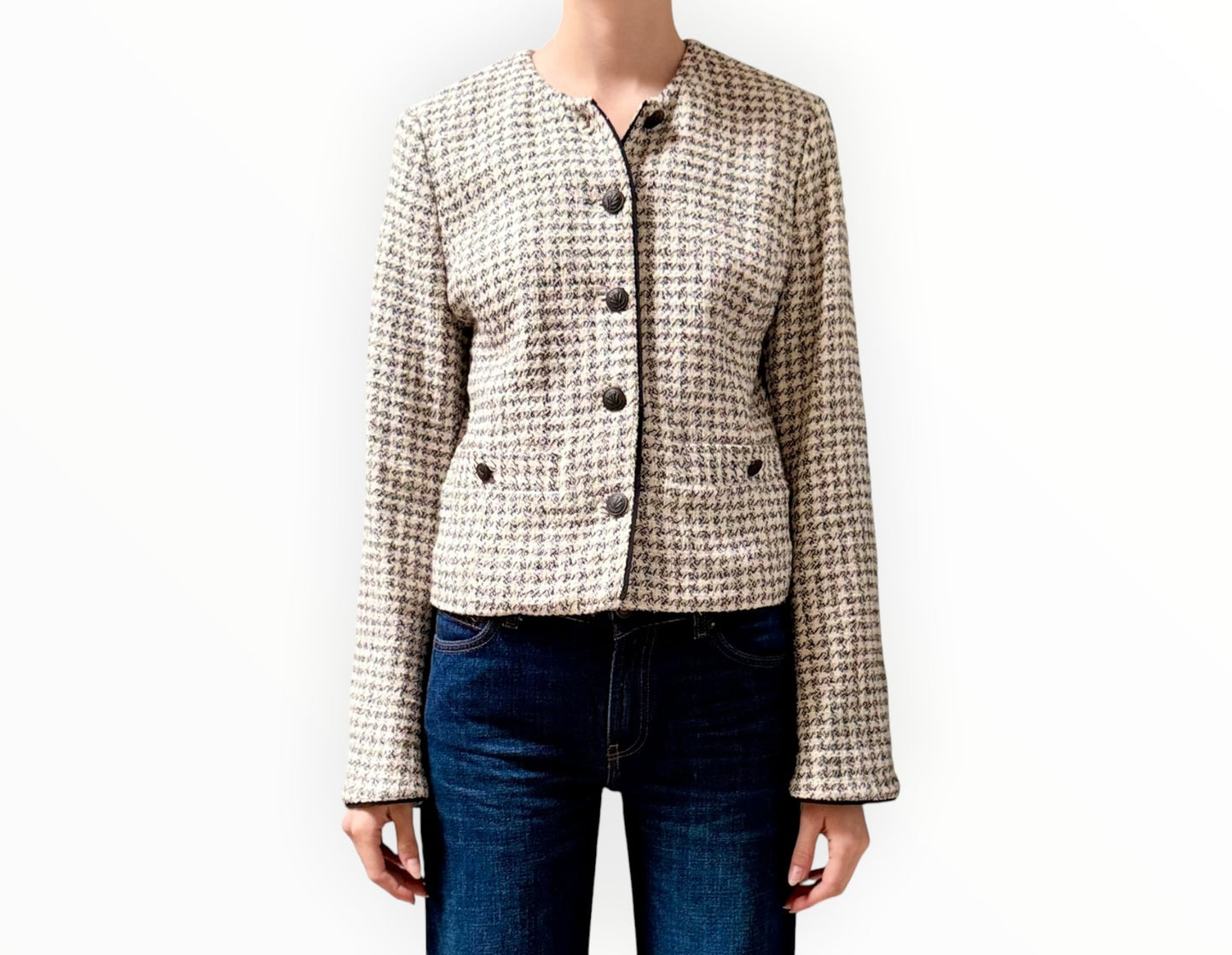 Rag & Bone Carmen Jacket - White/Black - Size AU10